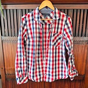 Tommy Hilfiger Red, Blue, and White Plaid Shirt